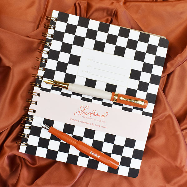 Shorthand Lined Notebook, Checker Black Shorthand Lined Notebook, Checker Black