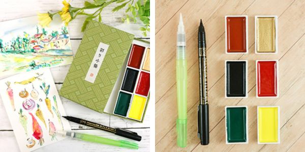 Irodori Kobako 6 Color Travel Set, Green