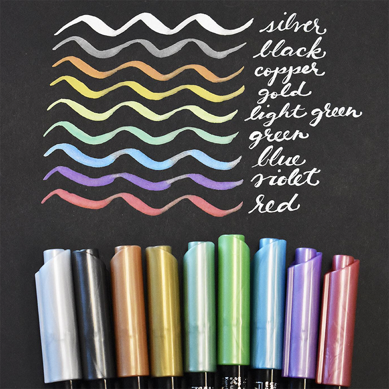 Zig Fudebiyori Metallic Brush Pen Color Chart Zig Fudebiyori Metallic Brush Pen Color Chart